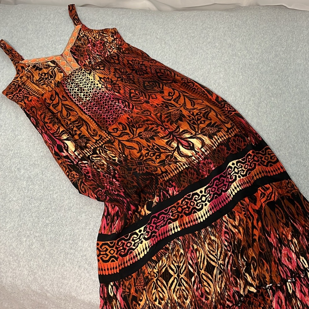 Ny Collection Boho Maxi Dress Small Sundress Summ… - image 1